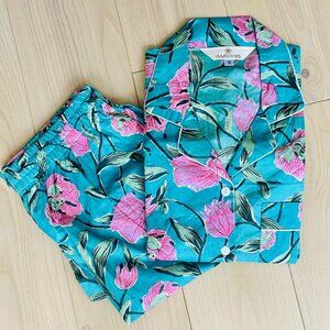 BRAND NEW Hand Block Print Cotton Lightweight Cotton Long pajamas Set Gift Him